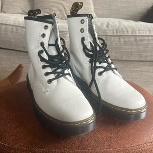 Dr. Martens White Leather Combat Boots